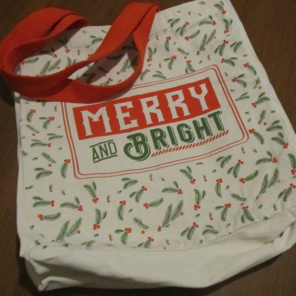 Merry and Bright Festive Canvas Tote Bag - Picture 8 of 12